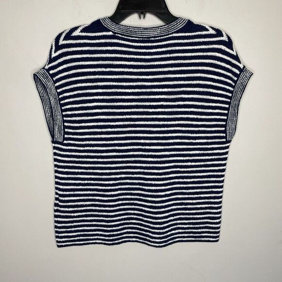 SOLD MADEWELL Sweater Womens Small Ribbed Pocket Knit Tee NEW Navy Stripe NL197 - Picture 5 of 10
